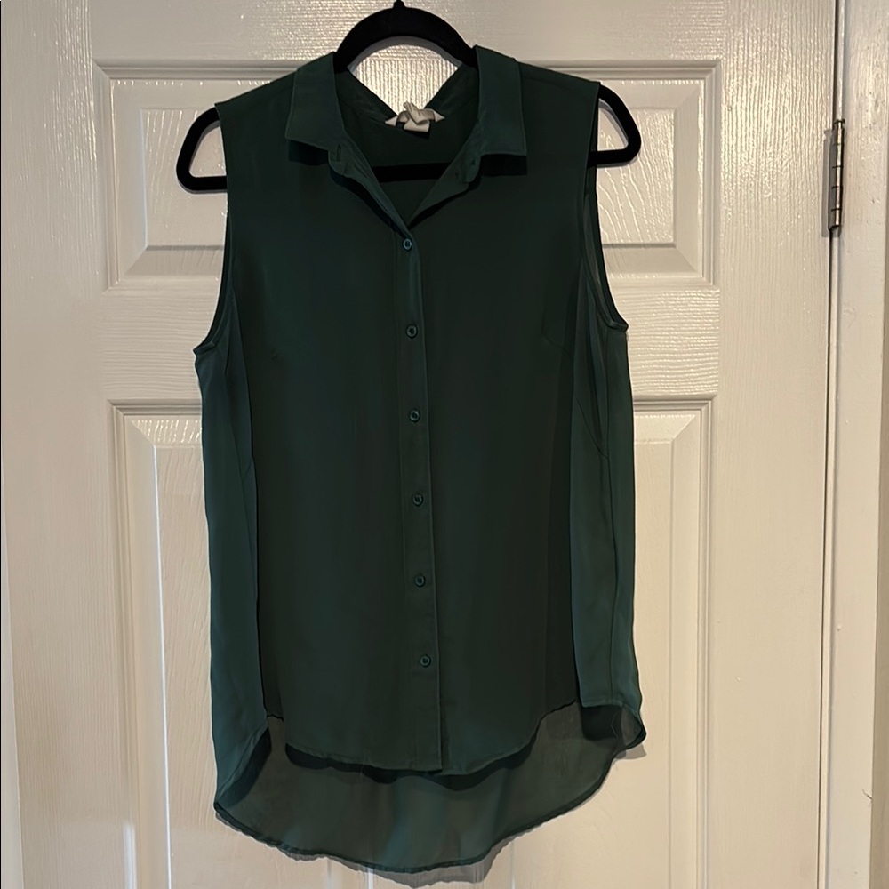 H&M Sleeveless Green Blouse